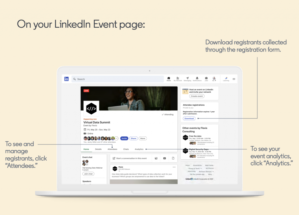 linkedin event page setup