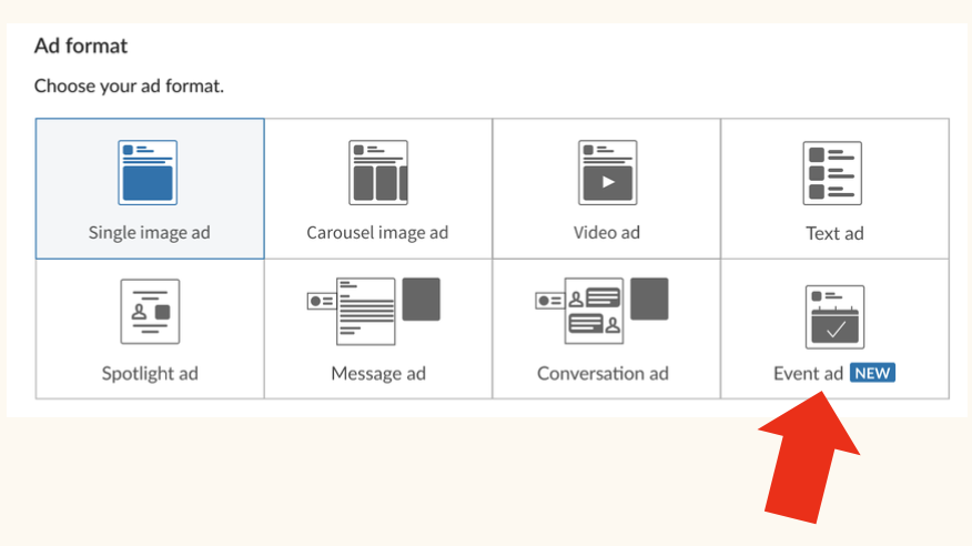 linkedin event ad format