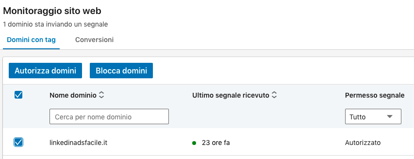 Linkedin Insight Tag e monitoraggio sito web