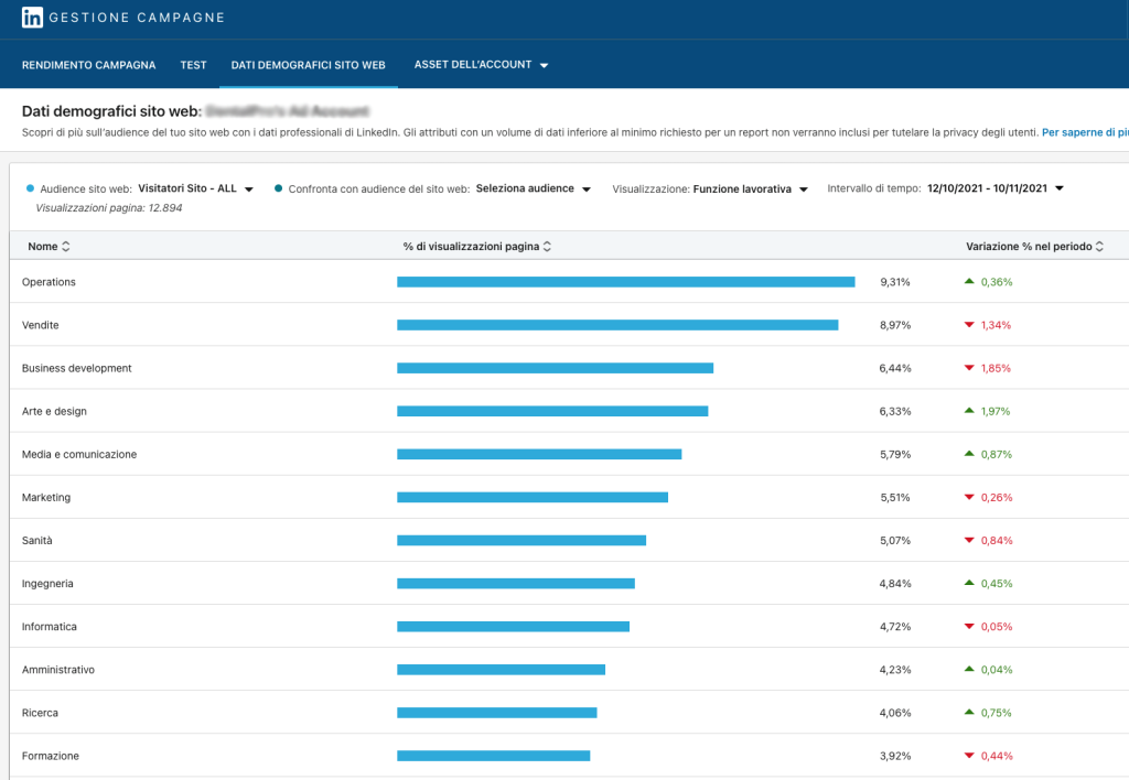 Linkedin Insight Tag e Website Demographics